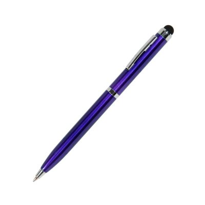 Ручка шариковая со стилусом CLICKER TOUCH, синий, серебристый-0