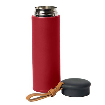 Термос вакуумный STRIPE, 450 мл, красный, черный-1