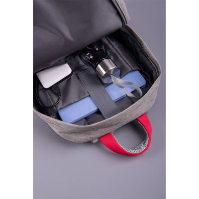 Рюкзак BEAM MINI, серый, красный-6