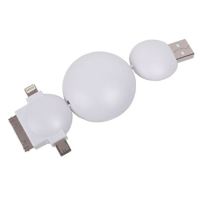 Кабель универсальный - ретракер 'Multi',11х4,5x2см, пластик, белый-0