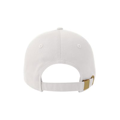 Бейсболка DAD HAT-S, 5 клиньев, металлическая застежка, белый-3