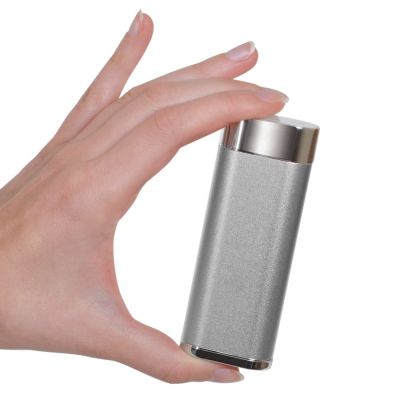 Универсальное зарядное устройство 'Light' (5200mAh) с фонариком, серебристый-5