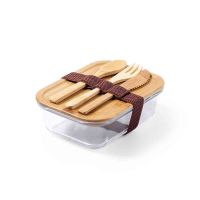 Ланч-бокс BEJAR, ложка, вилка нож в комплекте, прозрачный