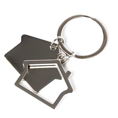 Брелок 'Домики', серебристый-1