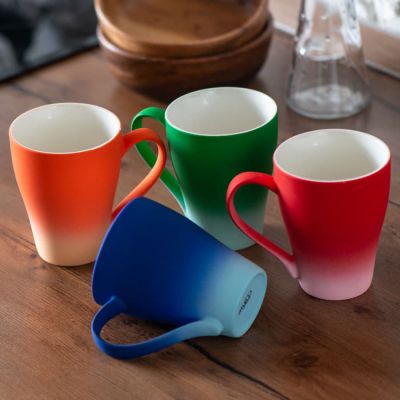 Кружка GRADE с прорезиненным покрытием, красный-4