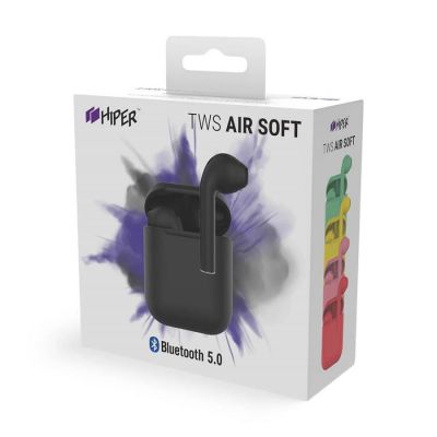 Наушники беспроводные с зарядным боксом TWS AIR SOFT, цвет черный-4