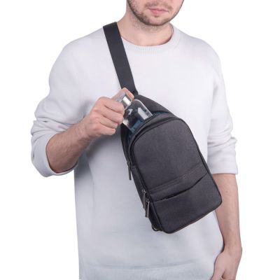 Сумка на плечо CORE, серый, 100% полиэстер, серый, голубой-9