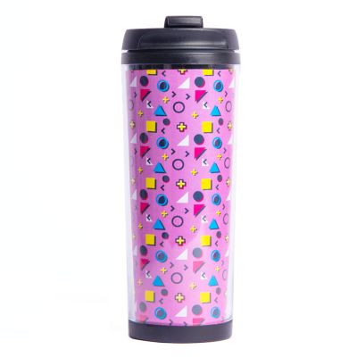 Термокружка PLAN под полиграфическую вставку,  350 мл, прозрачный, черный-3