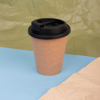 Стакан CORK с крышкой, 350мл, коричневый, черный-2