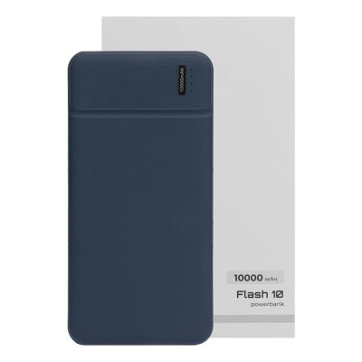 Универсальный аккумулятор Flash 10 (10000 мАч) с подсветкой и soft touch,синий,13,7х6,87х1,55 мм-7