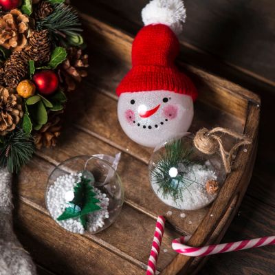Шар новогодний SNOWMAN, ярко-красный-4