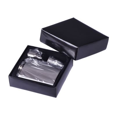 Набор: фляжка, 4 стопки и воронка, серебристый-1