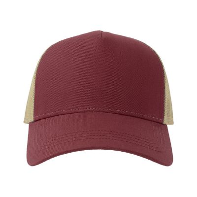 Бейсболка RAPPER COTTON-S, 5 клиньев, пластиковая застёжка, бордовый, бежевый-2