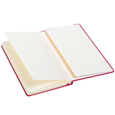 Бизнес-блокнот 'Casual', 130*210 мм, красный, твердая обложка, резинка 7 мм, блок-линейка, тиснение-2