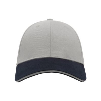 Бейсболка LIBERTY SANDWICH, 6 клиньев, сэндвич, металлическая застежка, серый, синий-3