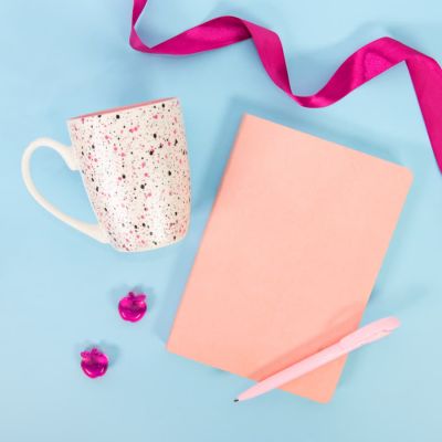 Кружка TERRAZZO, белый, розовый-8