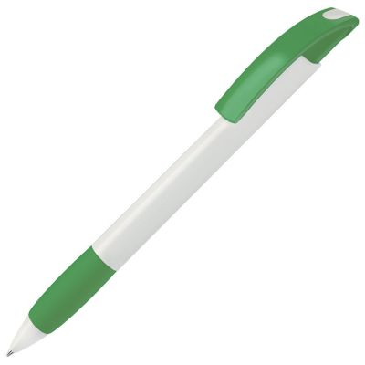 Ручка шариковая с грипом NOVE, зеленый, белый-0