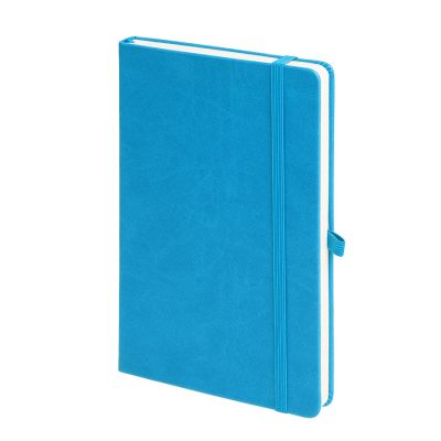 Бизнес-блокнот 'Justy', 130*210 мм, лазурный, твердая обложка,  резинка 7 мм, блок-линейка-0