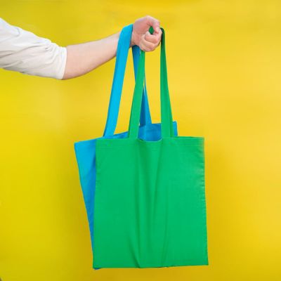 Сумка шоппер хлопковый MALL 220, зеленое яблоко-3