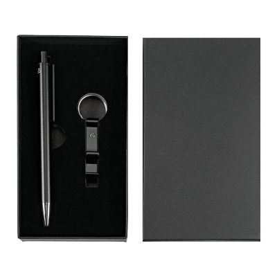 Набор ручка+ брелок ARCADA, черный-4