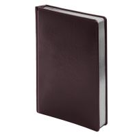 Ежедневник недатированный Joy, А5, бордовый, белый блок, серебряный обрез