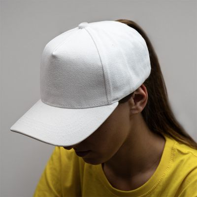 Бейсболка BOSTON, 5 клиньев, металлическая застежка, белый-2