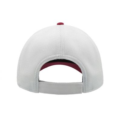 Бейсболка CAMPUS, 6 клиньев, застежка на липучке, красный, белый-5