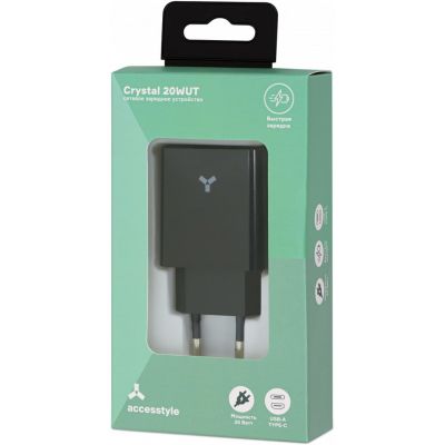 Адаптер сетевой ACCESSTYLE CRYSTAL 20 WUT, черный-1