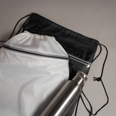 Рюкзак мешок  'Shift' со светоотражающей молнией, белый, 36*41 см, полиэстер 210D-3