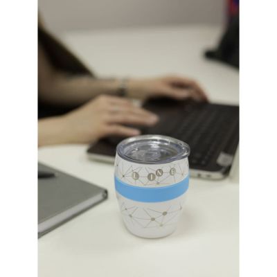 Термокружка LINE, белый, оранжевый-4