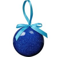 Елочное украшение ШАР плоский, синий