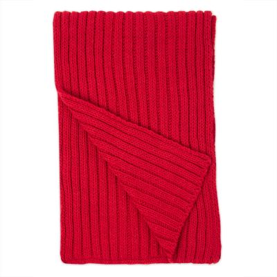 Шарф вязаный НАСВЯЗИ© шерсть/акрил, красный-1
