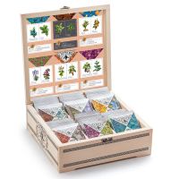 Шкатулка с логотипом Сугревъ с 6 видами пакетированного чая, бежевый