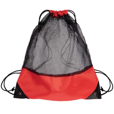 Рюкзак мешок с укреплёнными уголками Mesh, красный, 35*41 см, полиэстер 210D-0