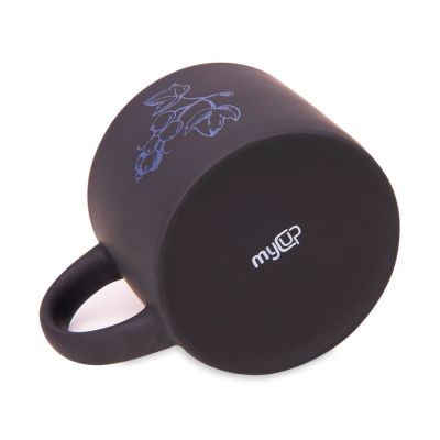 Кружка YASNA с покрытием SOFT-TOUCH, черный с голубым, 310 мл, фарфор, черный, голубой-1