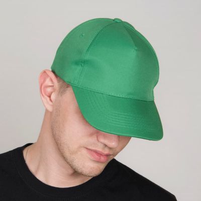 Бейсболка HIT, 5 клиньев,  застежка на липучке, красный-2