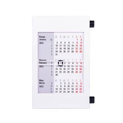Календарь настольный на 2 года; сетка 26-27, черный, белый-0