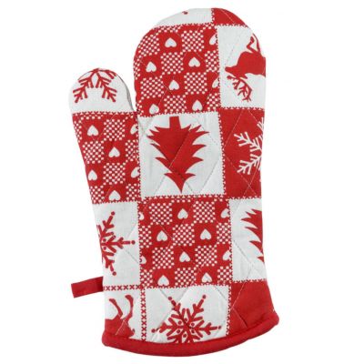 Подарочный набор  для кухни 'Новогодний',хлопок 100%, фартук и прихватки, белый, красный-3