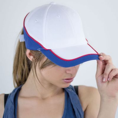 Бейсболка 'Racing', 6 клиньев, застёжка на липучке, темно-синий, белый-1