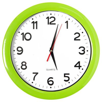 Часы настенные 'ПРОМО' разборные ; зеленый яркий,  D28,5 см; пластик, светло-зеленый-1
