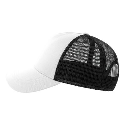 Бейсболка RAPPER COTTON-S, 5 клиньев, пластиковая застёжка, белый, черный-1