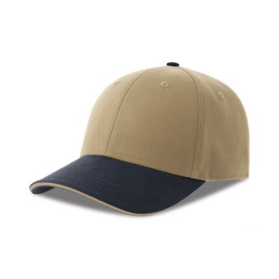 Бейсболка LIBERTY SANDWICH-S 270, 6 клиньев, металлическая застежка, хаки, темно-синий-0