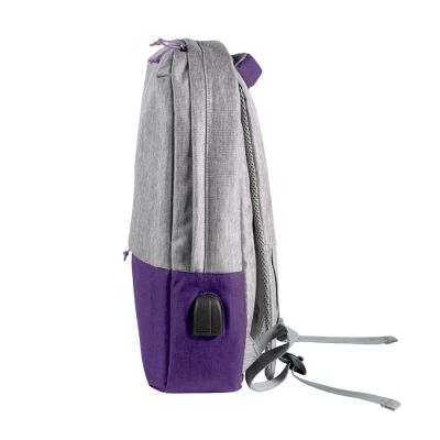 Рюкзак 'Beam', серый/фиолетовый, 44х30х10 см, ткань верха: 100% полиамид, подкладка: 100% полиэстер, серый, фиолетовый-3