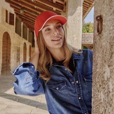 Бейсболка LIBERTY SANDWICH-S 270, 6 клиньев, металлическая застежка, белый-3