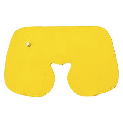 Подушка  надувная дорожная WAY  в футляре; желтый; 43,5х27,5 см; твил-2