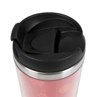 Термокружка IDEA под полиграфическую вставку, 420 мл, нержавеющая сталь/пластик, прозрачный-1