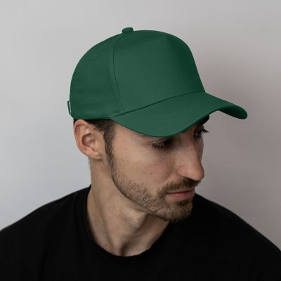 Бейсболка VALLEY, 5 клиньев, металлическая застежка, темно-зелёный-1