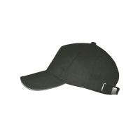 Бейсболка LONG BEACH 260, 5 клиньев, металлическая застежка, темно-серый, серый