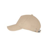 Бейсболка LONG BEACH 260, 5 клиньев, металлическая застежка, бежевый