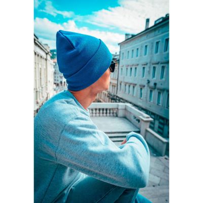 Шапка вязаная 'PURE', с отворотом, чёрный, 60% полиэстер, 40% акрил, черный-1